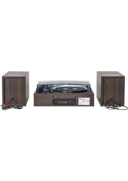 FM200 Turntable Bluetooth Hoparlörlü Ahşap Pikap Çalar