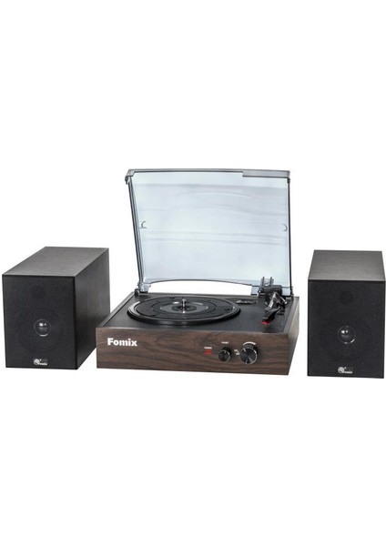 FM200 Turntable Bluetooth Hoparlörlü Ahşap Pikap Çalar