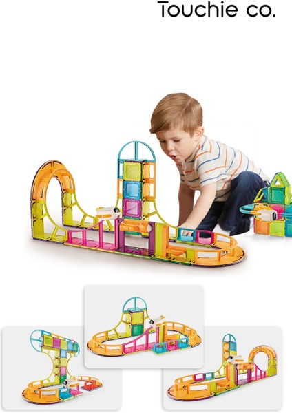 Magnetic Dıy Mıknatıslı Manyetik Roller Coaster Yapı Blokları 61 Parça Stem Oyun Seti