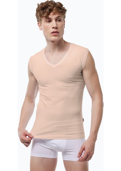 Erkek Ten Rengi V Yaka Iz Yapmayan Modal Kolsuz Görünmez Atlet 064 fiyatları