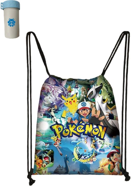 Anime Pokemon Sırt Çantası Pikachu Paketi Cep Polyester Ipli Çanta Öğrenci Taşınabilir Okul Çantası Oyuncak Açık Sırt Çantası Hediye (Yurt Dışından)