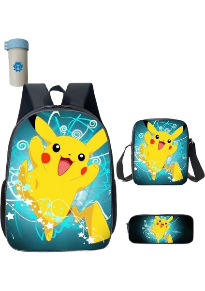 Pokemon Çocuklar Okul Sırt Çantası Saklama Çantası Kawaii Pikachu Çizgi Film Karakteri Öğrenci (Yurt Dışından)