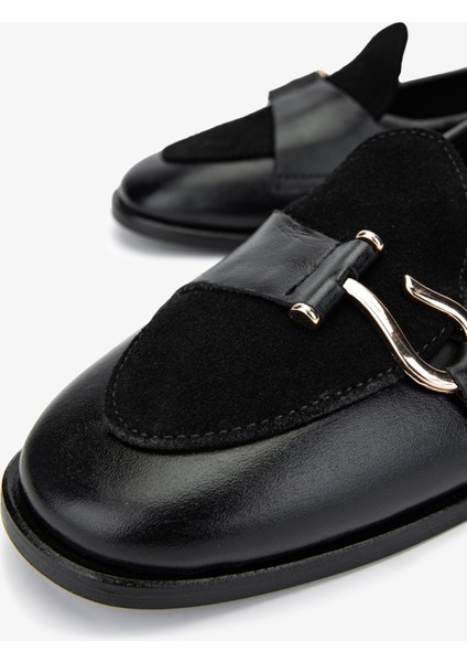 Kadın Siyah Deri Loafer Ayakkabı 961 01 Bn Ayk SK24-25 Sıyah Dr modelleri