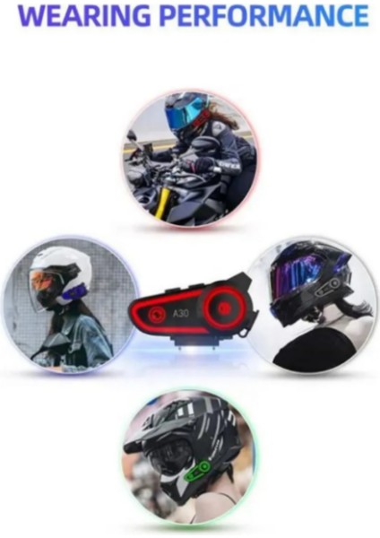 A30 Motosiklet Kask Kulaklık Intercom Işıklı Motobike