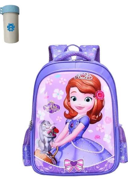 Disney Dondurulmuş Sırt Çantası Elsa Anna Snow Queen Sevimli Sırt Çantası Çocuk Okul Çantası (Yurt Dışından)