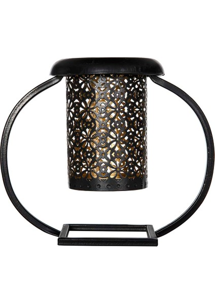 Rumi Kesme Metal Standlı Mumluk 17cm
