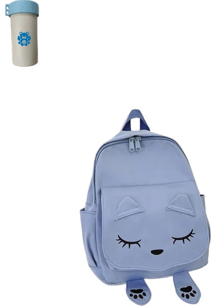 Işlemeli Sevimli Kedi Sırt Çantası Çocuk Okul Çantası (Yurt Dışından)