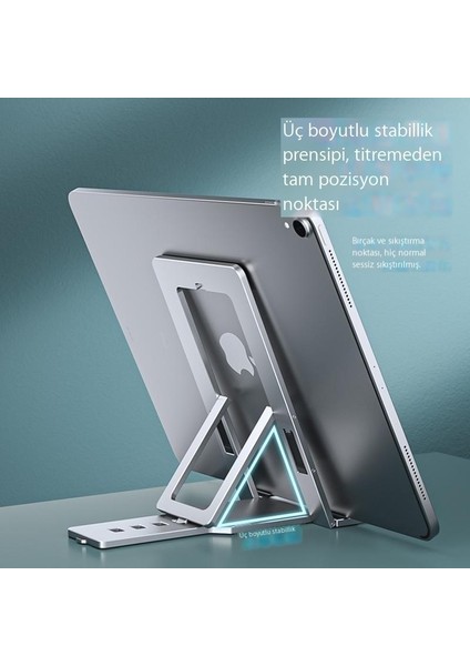 Katlanır Cep Telefonu Tutucusu Alüminyum Alaşımlı Taşınabilir Masaüstü Tembel Tablet Telefon Tutucusu (Yurt Dışından)