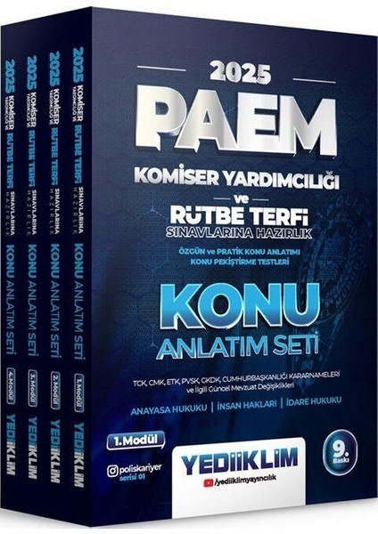 2025 PAEM Komiser Yardımcılığı ve Rütbe Terfi Sınavlarına Hazırlık Tamamı Çözümlü Konu Anlatımlı Modüler Set