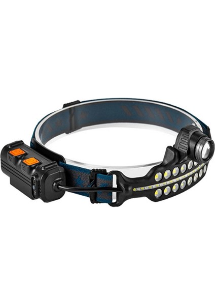 Cob LED Kafa Feneri 7 Aydınlatma Modlu USB Şarj Edilebilir Kafa Feneri KM-213