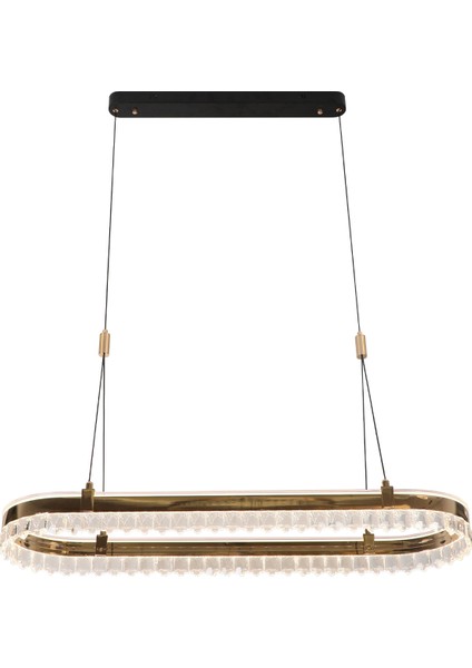 Canel Gold Sıralı 116 Watt Kristal Taşlı Modern Yemek Masası Üstü LED Sarkıt Avize fiyatları