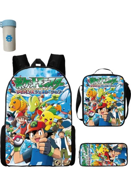 Pokemon Çocuklar Okul Sırt Çantası Saklama Çantası Kawaii Pikachu Çizgi Film Karakteri Öğrenci (Yurt Dışından)