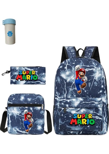 Mario Kardeşler Sırt Çantası Karikatür Anime Şeftali Sırt Çantası Nefes Sevimli Öğrenci Okul Çantası Aşınmaya Dayanıklı Kanvas Çanta (Yurt Dışından)