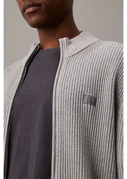 Calvin Klein Woven Label Zıp Through Sweater