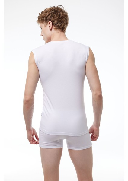 Erkek Beyaz 2 Li Paket V Yaka Iz Yapmayan Modal Kolsuz Atlet 064 2M064 fırsatları