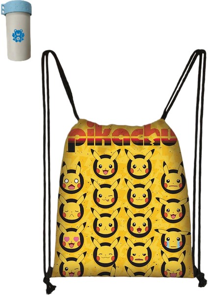Anime Pokemon Sırt Çantası Pikachu Paketi Cep Polyester Ipli Çanta Öğrenci Taşınabilir Okul Çantası Oyuncak Açık Sırt Çantası Hediye (Yurt Dışından)