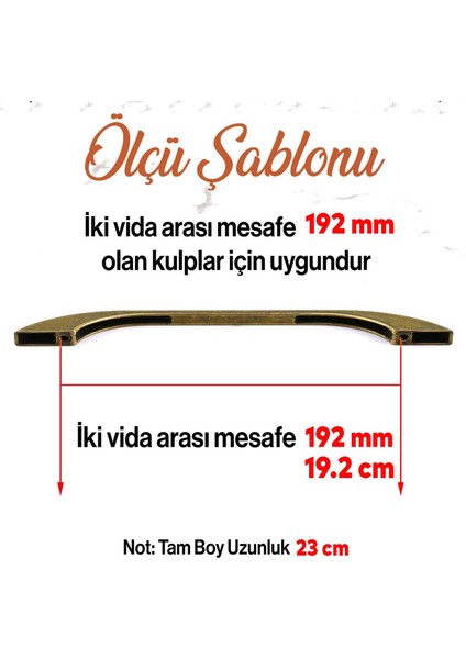 Metal Mobilya Mutfak Dolabı Kulbu 192 mm - 19.2 cm - Eskitme Antik Sarı fiyatları