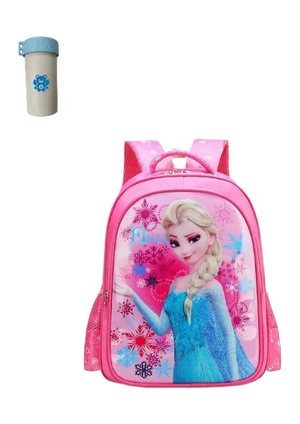 Disney Dondurulmuş Sırt Çantası Elsa Anna Snow Queen Sevimli Sırt Çantası Çocuk Okul Çantası (Yurt Dışından)