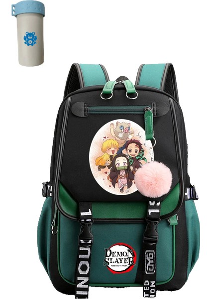 Kawaii Karikatür Okul Çantası Komik Seyahat Günlük Kız Okul Çantası USB Arayüzü (Yurt Dışından)