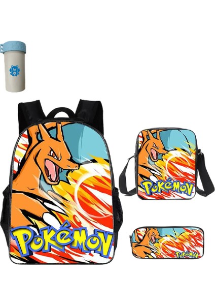 Pokemon Çocuklar Okul Sırt Çantası Saklama Çantası Kawaii Pikachu Çizgi Film Karakteri Öğrenci (Yurt Dışından)