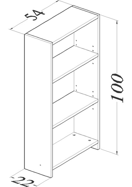 Boreas Design Viola Dekoratif 3 Raflı Kitaplık Beyaz