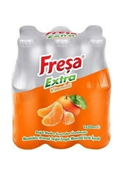 Extra Mandalina Aromalı Doğal Maden Suyu 6X200 Ml. (Meyveli Soda)