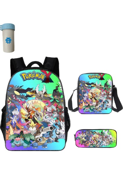 Pokemon Çocuklar Okul Sırt Çantası Saklama Çantası Kawaii Pikachu Çizgi Film Karakteri Öğrenci (Yurt Dışından)