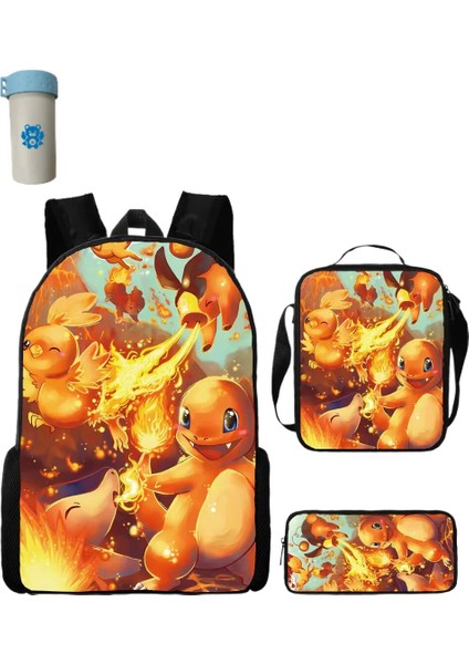 Pokemon Çocuklar Okul Sırt Çantası Saklama Çantası Kawaii Pikachu Çizgi Film Karakteri Öğrenci (Yurt Dışından)