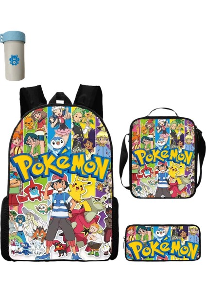 Pokemon Çocuklar Okul Sırt Çantası Saklama Çantası Kawaii Pikachu Çizgi Film Karakteri Öğrenci (Yurt Dışından)