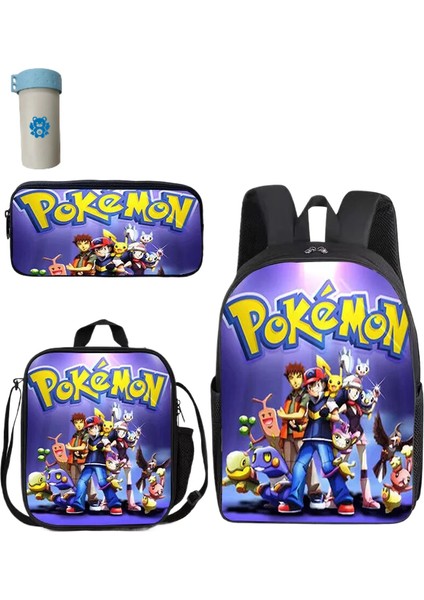 Pokemon Çocuklar Okul Sırt Çantası Saklama Çantası Kawaii Pikachu Çizgi Film Karakteri Öğrenci (Yurt Dışından)