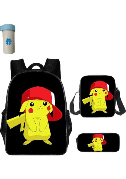 Pokemon Çocuklar Okul Sırt Çantası Saklama Çantası Kawaii Pikachu Çizgi Film Karakteri Öğrenci (Yurt Dışından)