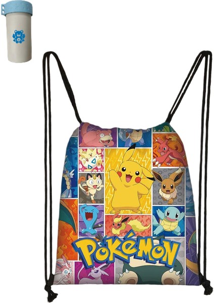 Anime Pokemon Sırt Çantası Pikachu Paketi Cep Polyester Ipli Çanta Öğrenci Taşınabilir Okul Çantası Oyuncak Açık Sırt Çantası Hediye (Yurt Dışından)