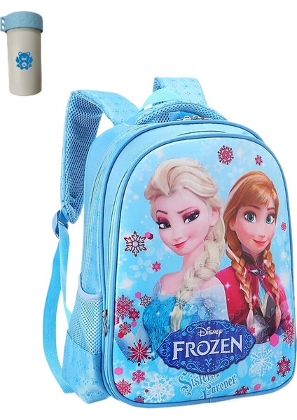 Disney Dondurulmuş Sırt Çantası Elsa Anna Snow Queen Sevimli Sırt Çantası Çocuk Okul Çantası (Yurt Dışından)
