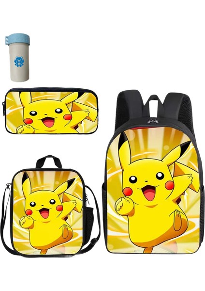 Pokemon Çocuklar Okul Sırt Çantası Saklama Çantası Kawaii Pikachu Çizgi Film Karakteri Öğrenci (Yurt Dışından)