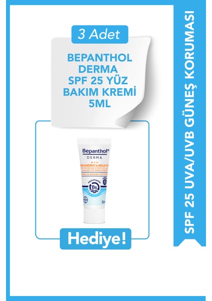 Derma Spf 25 Yüz Bakım Kremi + 3 Adet Derma Spf 25 Yüz Bakım Kremi 5ml Hediyeli