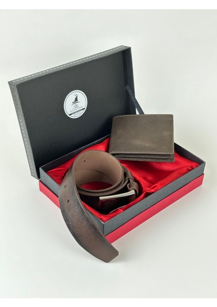 Rse Leather Goodserkek Deri Kemer Cüzdan Anahtarlık Set - 3'lü Set