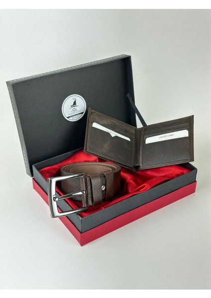 Rse Leather Goodserkek Deri Kemer Cüzdan Anahtarlık Set - 3'lü Set