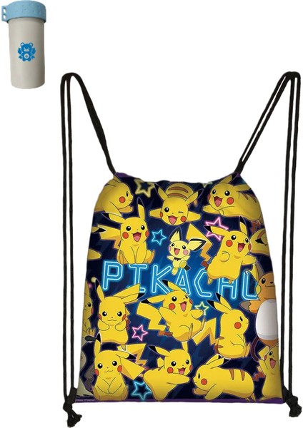 Anime Pokemon Sırt Çantası Pikachu Paketi Cep Polyester Ipli Çanta Öğrenci Taşınabilir Okul Çantası Oyuncak Açık Sırt Çantası Hediye (Yurt Dışından)