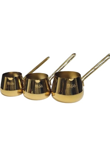 Hüma 4 Parça Cezve Takımı Titanyum Gold 727 modelleri