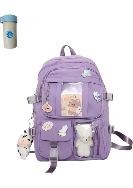 Popüler Pembe Mor Kız Lise Öğrencisi Sırt Çantası (Yurt Dışından)