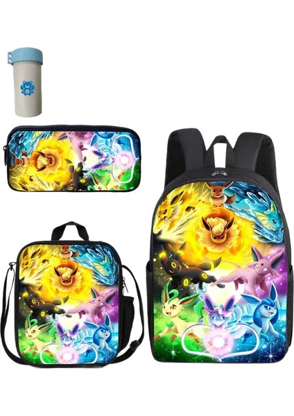 Pokemon Çocuklar Okul Sırt Çantası Saklama Çantası Kawaii Pikachu Çizgi Film Karakteri Öğrenci (Yurt Dışından)