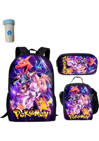 Pokemon Çocuklar Okul Sırt Çantası Saklama Çantası Kawaii Pikachu Çizgi Film Karakteri Öğrenci (Yurt Dışından)