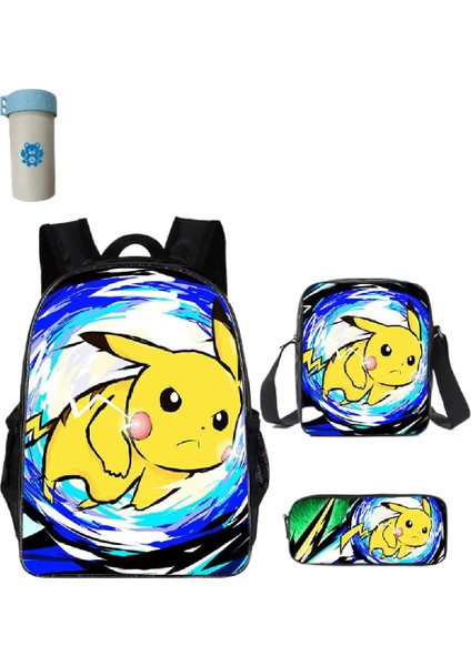 Pokemon Çocuklar Okul Sırt Çantası Saklama Çantası Kawaii Pikachu Çizgi Film Karakteri Öğrenci (Yurt Dışından)