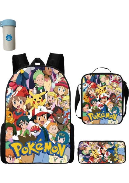 Pokemon Çocuklar Okul Sırt Çantası Saklama Çantası Kawaii Pikachu Çizgi Film Karakteri Öğrenci (Yurt Dışından)