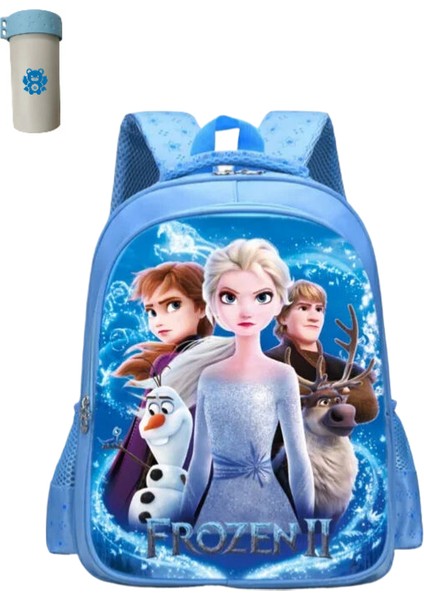 Disney Dondurulmuş Sırt Çantası Elsa Anna Snow Queen Sevimli Sırt Çantası Çocuk Okul Çantası (Yurt Dışından)