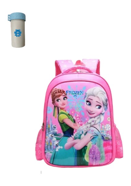 Disney Dondurulmuş Sırt Çantası Elsa Anna Snow Queen Sevimli Sırt Çantası Çocuk Okul Çantası (Yurt Dışından)