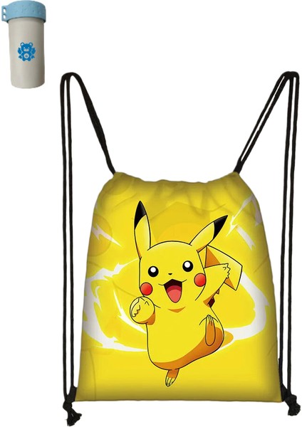 Anime Pokemon Sırt Çantası Pikachu Paketi Cep Polyester Ipli Çanta Öğrenci Taşınabilir Okul Çantası Oyuncak Açık Sırt Çantası Hediye (Yurt Dışından)