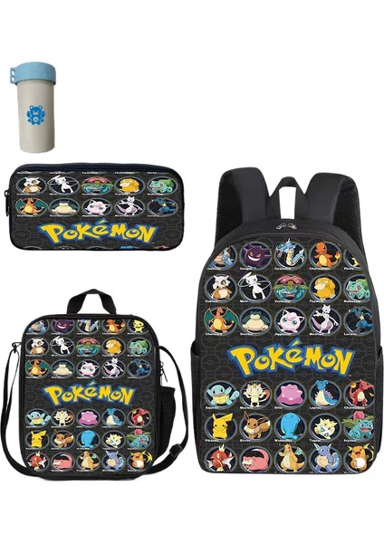 Pokemon Çocuklar Okul Sırt Çantası Saklama Çantası Kawaii Pikachu Çizgi Film Karakteri Öğrenci (Yurt Dışından)