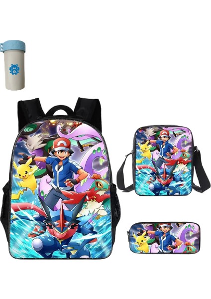 Pokemon Çocuklar Okul Sırt Çantası Saklama Çantası Kawaii Pikachu Çizgi Film Karakteri Öğrenci (Yurt Dışından)