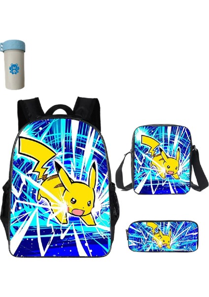 Pokemon Çocuklar Okul Sırt Çantası Saklama Çantası Kawaii Pikachu Çizgi Film Karakteri Öğrenci (Yurt Dışından)